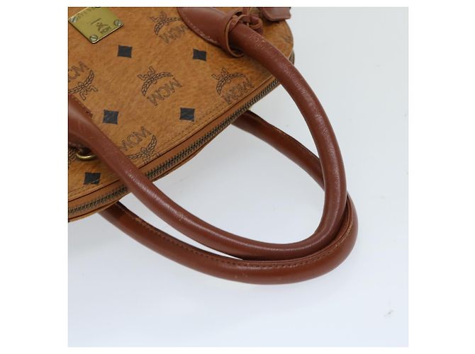 Borsa a mano MCM Vicetos Logogram in pelle PVC 2modo Brown Auth 69734 - vista 7