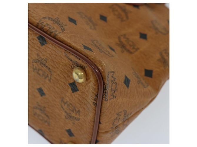 Borsa a mano MCM Vicetos Logogram in pelle PVC 2modo Brown Auth 69734 - vista 9