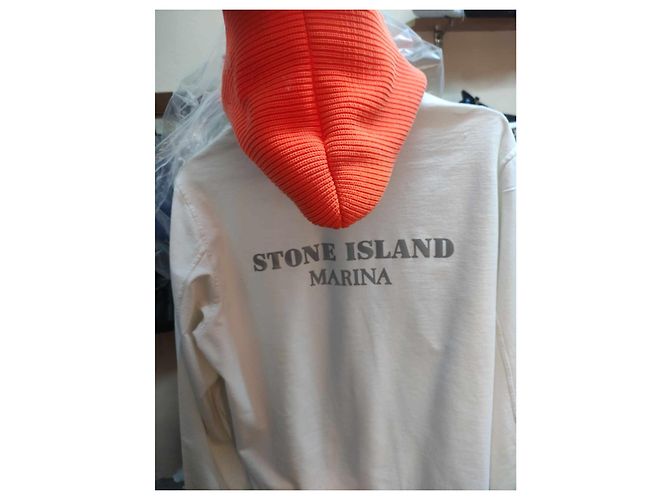 Stone Island Pullover Weiß Baumwolle Marina Logo Reflektierend - Ansicht 2