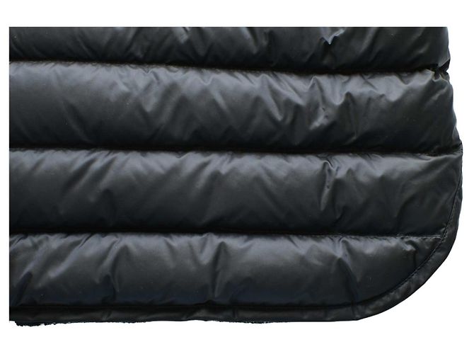 Camicia giubbotto Moncler blu e bianco in piuma d'oca trapuntata taglia 42 da donna. - vista 8