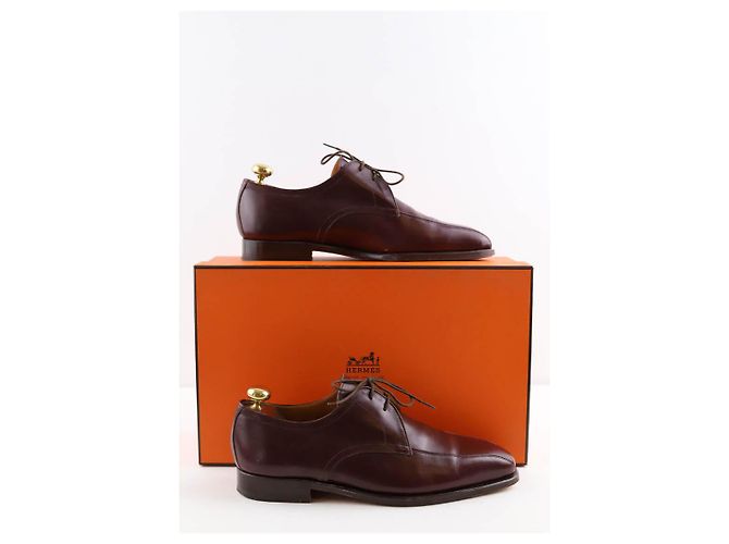 Hermès Chaussures à lacets en cuir Marron - vue 5