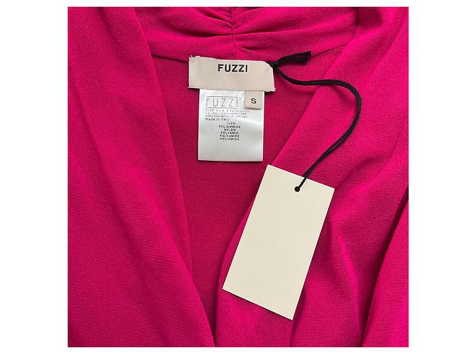 Fuzzi Magenta – Gerüschtes ärmelloses Kleid mit V-Ausschnitt Pink - Ansicht 4