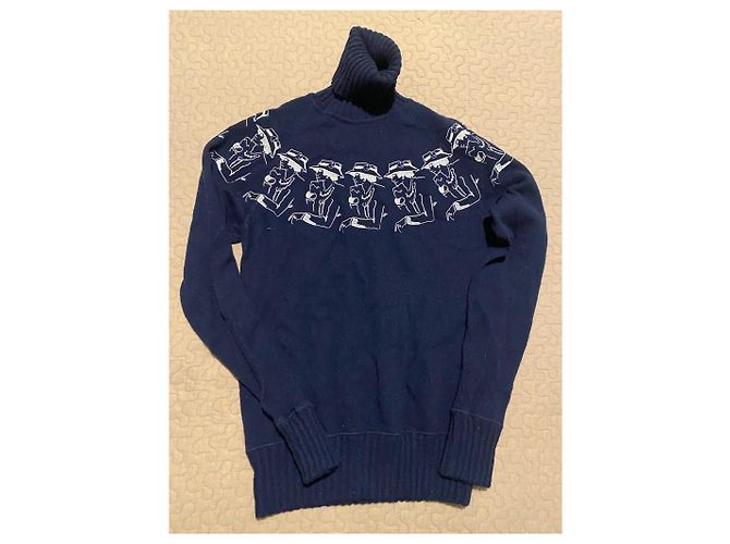 Chanel Kaschmirpullover in Blau mit Coco Chanel Stickerei - Ansicht 2