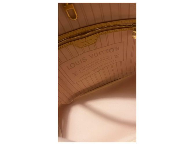 Louis Vuitton Neverfull Edizione Tahitiana Damier Azur Graffiti Rosa Bianco - vista 5
