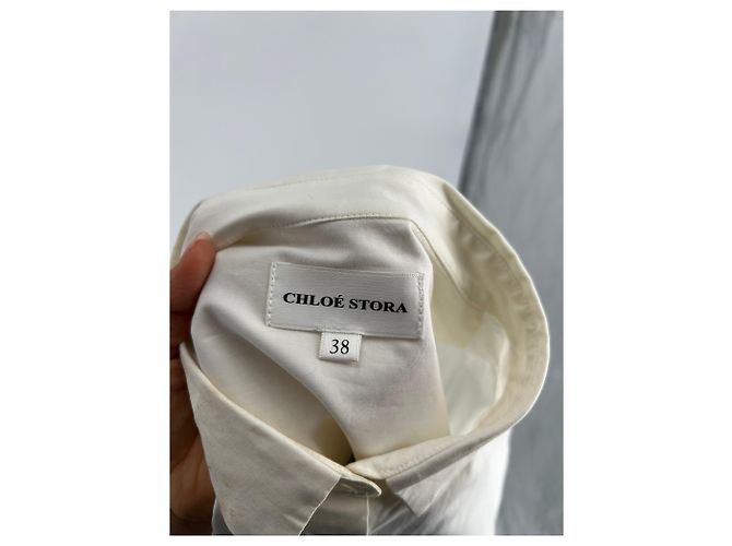 Chloé Stora top T.FR 38 Poliestere Bianco - vista 6