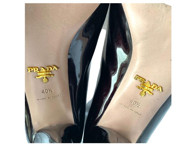 Tacones Prada de charol bordeaux con tacón triangular 40.5 Morado oscuro - vista 11