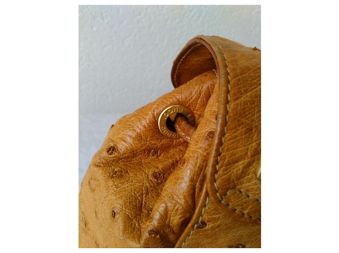 Bamboo GUCCI BAMBO ZAINO IN STRUZZO BEIGE. - vista 4