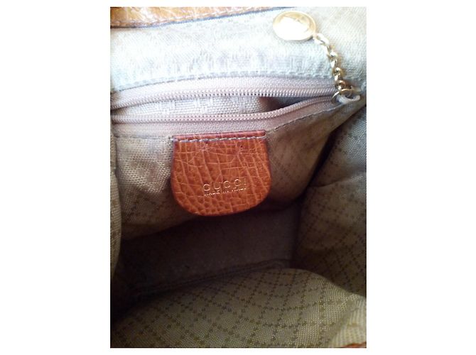 Bamboo GUCCI BAMBO ZAINO IN STRUZZO BEIGE. - vista 7