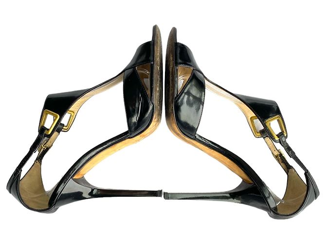 Sandali Jimmy Choo in vernice nera con cut out e cinturino Nero - vista 8