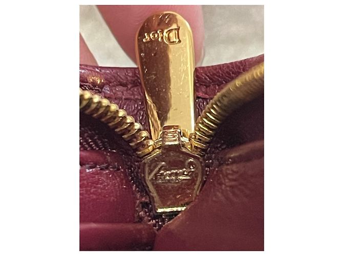 Cartera de cadena, Lady Dior Dorado Burdeos - vista 11