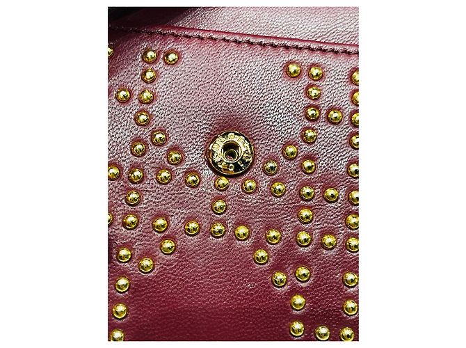 Cartera de cadena, Lady Dior Dorado Burdeos - vista 16