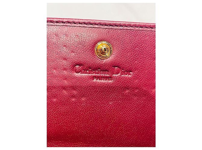 Cartera de cadena, Lady Dior Dorado Burdeos - vista 17