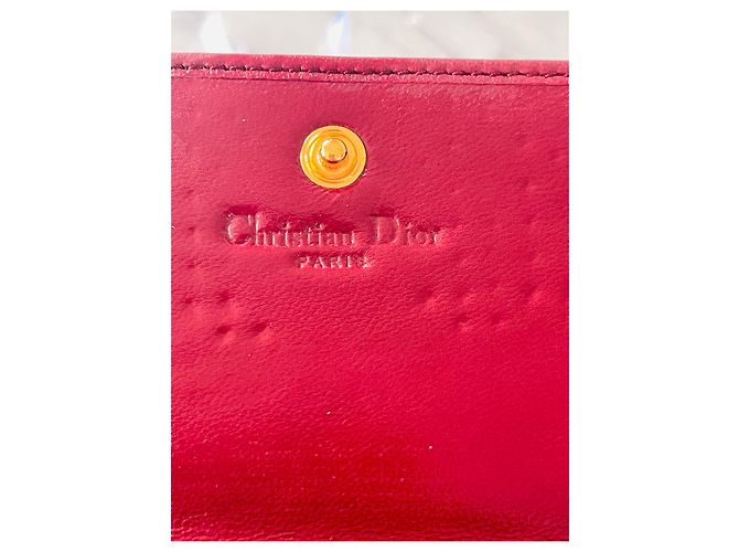 Cartera de cadena, Lady Dior Dorado Burdeos - vista 3