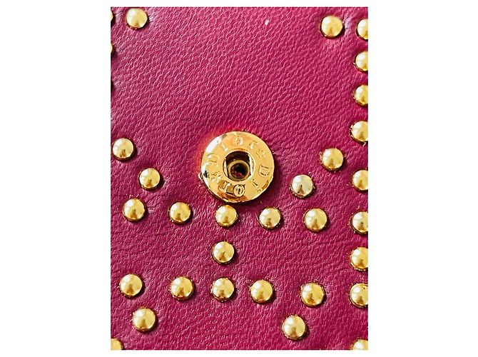 Cartera de cadena, Lady Dior Dorado Burdeos - vista 4