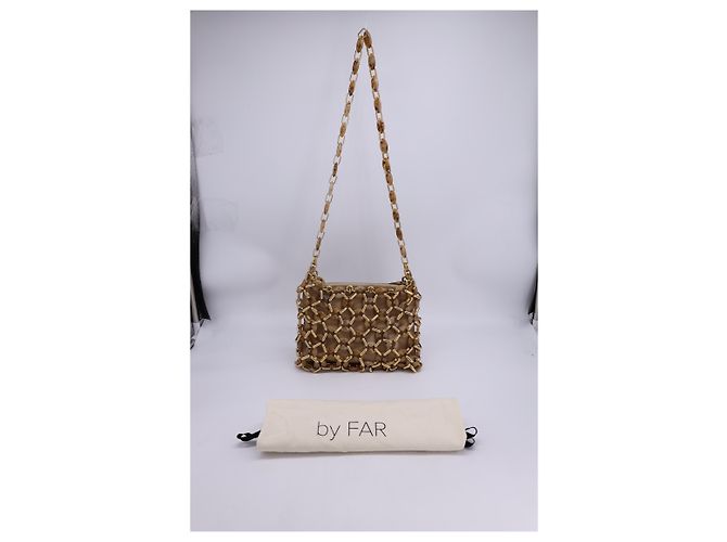 Borsa A Tracolla By Far Capria In Resina Beige - vista 8