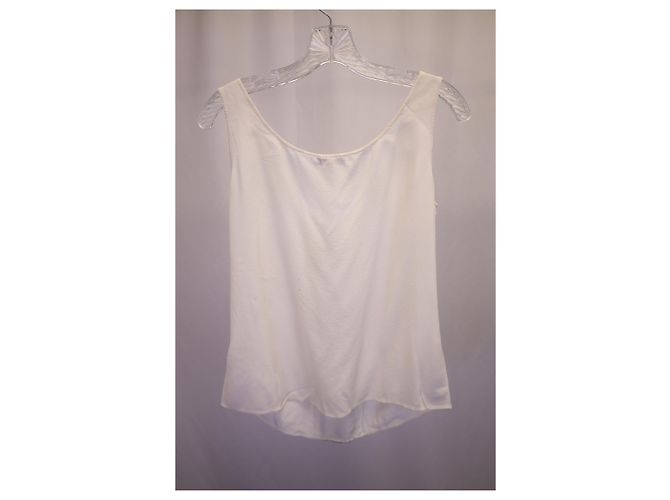Top senza maniche con paillettes Escada in seta bianca Bianco - vista 11