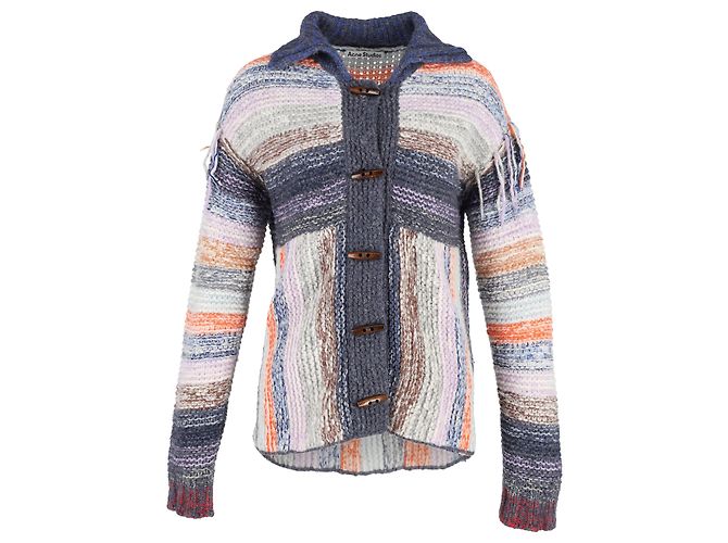 Cardigan a righe Karya Mouliné di Acne Studios in lana multicolor - vista 7