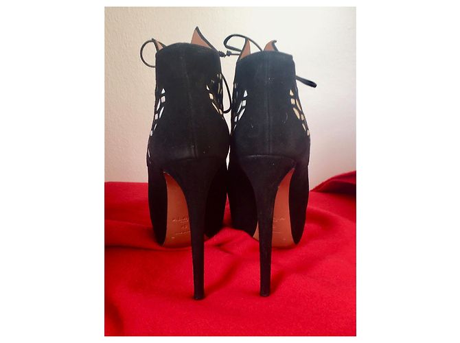 Alaïa Plateau Stiefeletten High Heels Schwarz & Weiß Größe 9,5 - Ansicht 3
