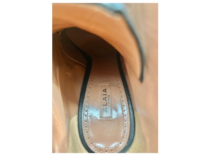 Alaïa Plateau Stiefeletten High Heels Schwarz & Weiß Größe 9,5 - Ansicht 6