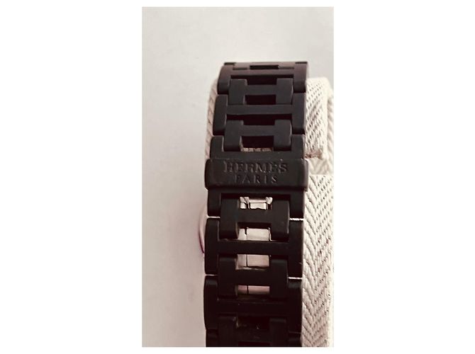 Relógio Hermès Clipper Cronógrafo em Aço e Borracha Preta Preto - vista 5