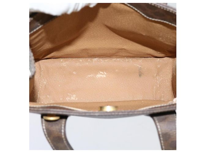 Céline CELINE Borsa a mano in tela macadam PVC marrone Auth 69735 - vista 11
