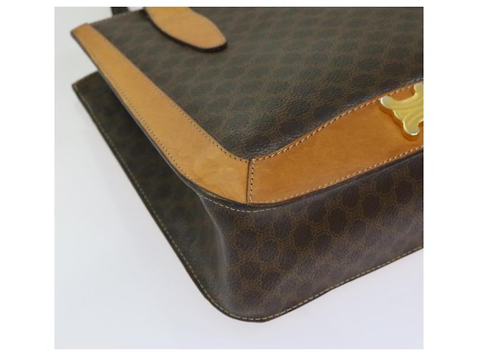Céline CELINE Borsa a mano in tela macadam PVC marrone Auth 69735 - vista 14