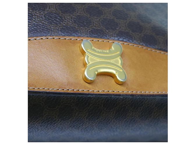 Céline CELINE Borsa a mano in tela macadam PVC marrone Auth 69735 - vista 17