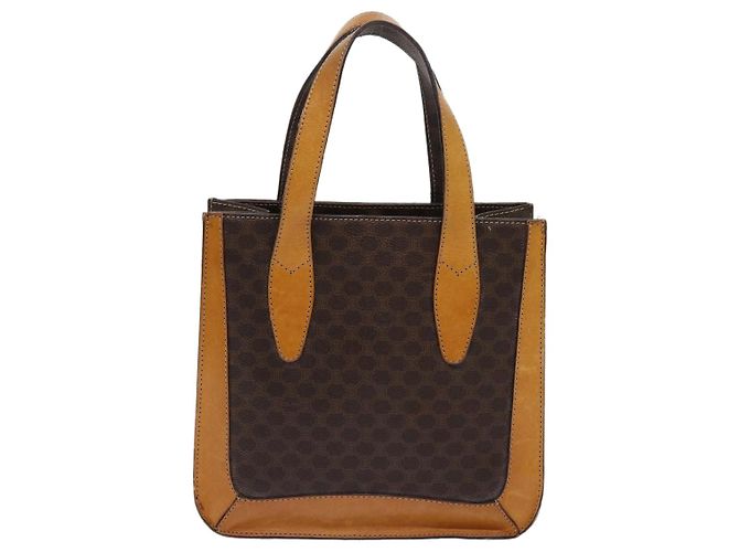 Céline CELINE Borsa a mano in tela macadam PVC marrone Auth 69735 - vista 2