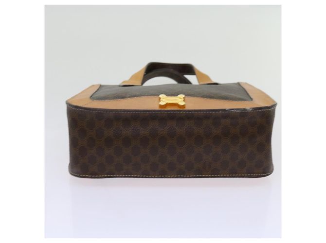 Céline CELINE Borsa a mano in tela macadam PVC marrone Auth 69735 - vista 5