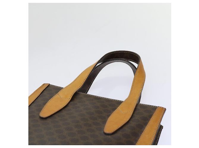 Céline CELINE Borsa a mano in tela macadam PVC marrone Auth 69735 - vista 8