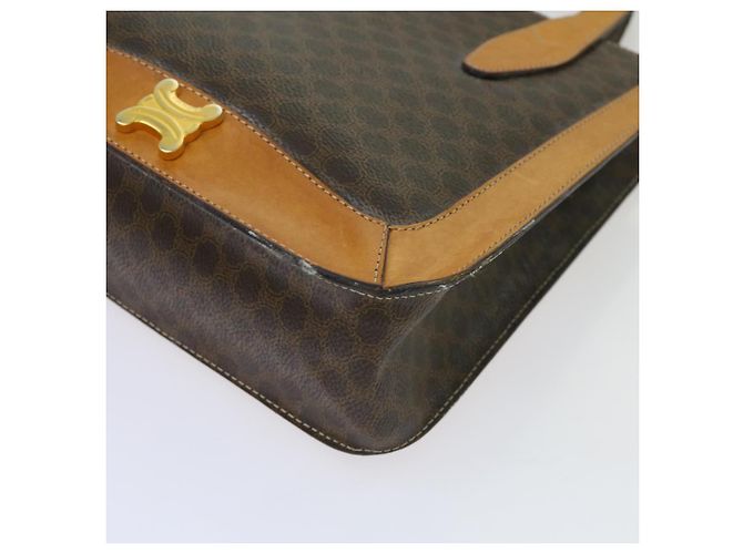 Céline CELINE Borsa a mano in tela macadam PVC marrone Auth 69735 - vista 9