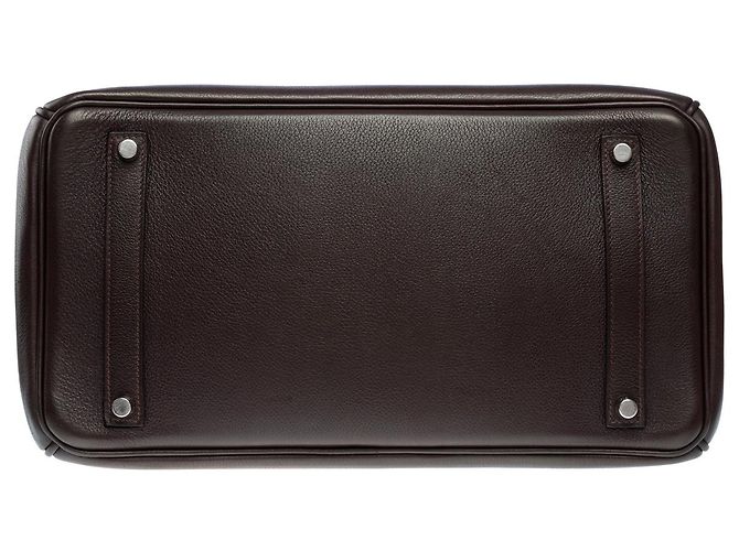 Hermès Sac HERMES Birkin 35 en Cuir Marron - 101804 - vue 11