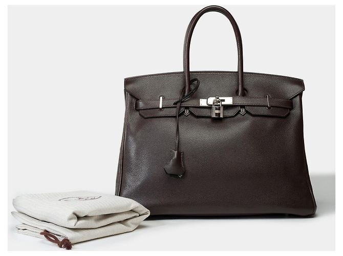 Hermès Sac HERMES Birkin 35 en Cuir Marron - 101804 - vue 2