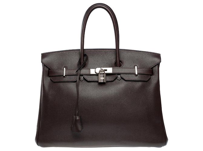 Hermès Sac HERMES Birkin 35 en Cuir Marron - 101804 - vue 3
