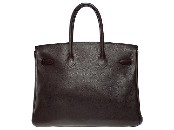 Hermès Sac HERMES Birkin 35 en Cuir Marron - 101804 - vue 4