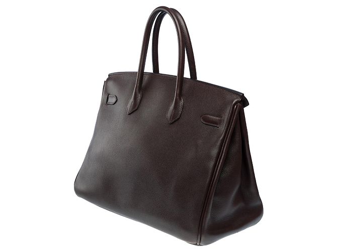 Hermès Sac HERMES Birkin 35 en Cuir Marron - 101804 - vue 6