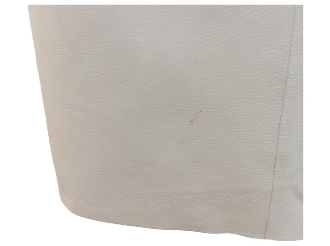 Reed Krakoff Elfenbeinfarbenes  / Hellbraunes ärmelloses Lederkleid - Ansicht 4