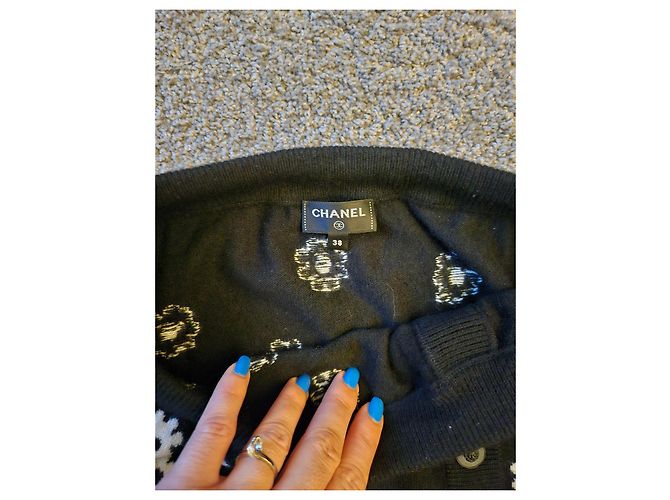 Chanel Rockanzug aus Kaschmir Blau M - Ansicht 4