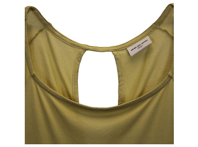 Top con abertura en la espalda de algodón amarillo de Dries Van Noten - vista 2