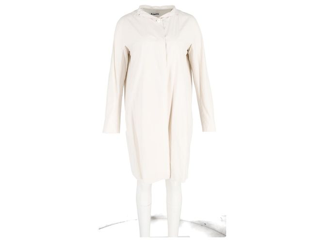 Jil Sander Collared Dress in Ivory Cotton - view 4