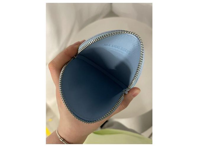 Jacquemus Le Pitchou Rounded Wallet in Light Blue Leather - view 12