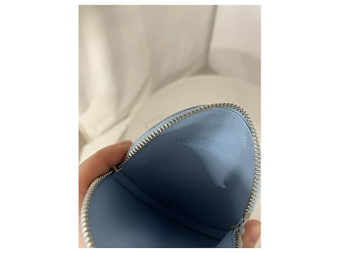 Jacquemus Le Pitchou Rounded Wallet in Light Blue Leather - view 13