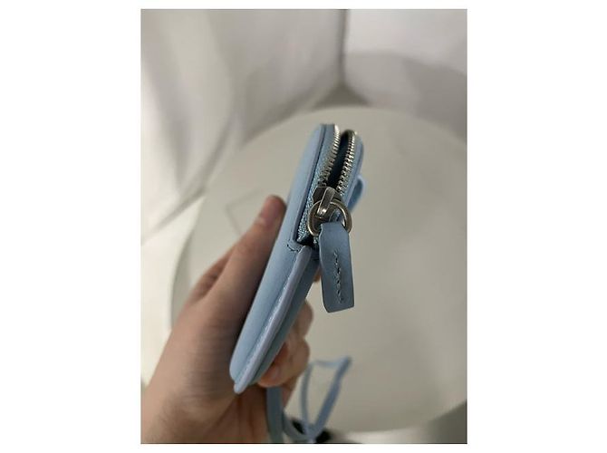 Jacquemus Le Pitchou Rounded Wallet in Light Blue Leather - view 14