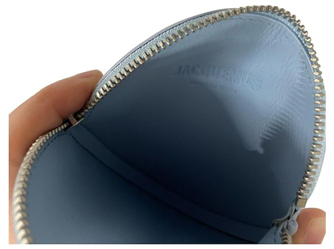 Jacquemus Le Pitchou Rounded Wallet in Light Blue Leather - view 6