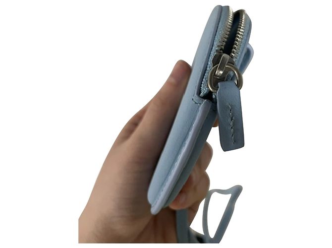 Jacquemus Le Pitchou Rounded Wallet in Light Blue Leather - view 7