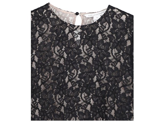 Diane Von Furstenberg Top de manga larga en rayón negro - vista 3