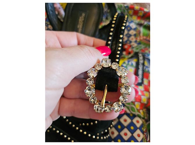 Sandali Dolce & Gabbana in velluto nero - vista 2
