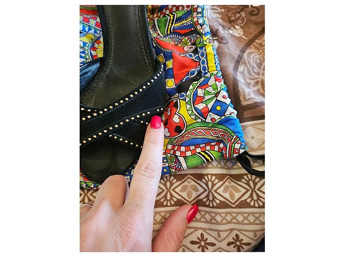 Sandali Dolce & Gabbana in velluto nero - vista 4