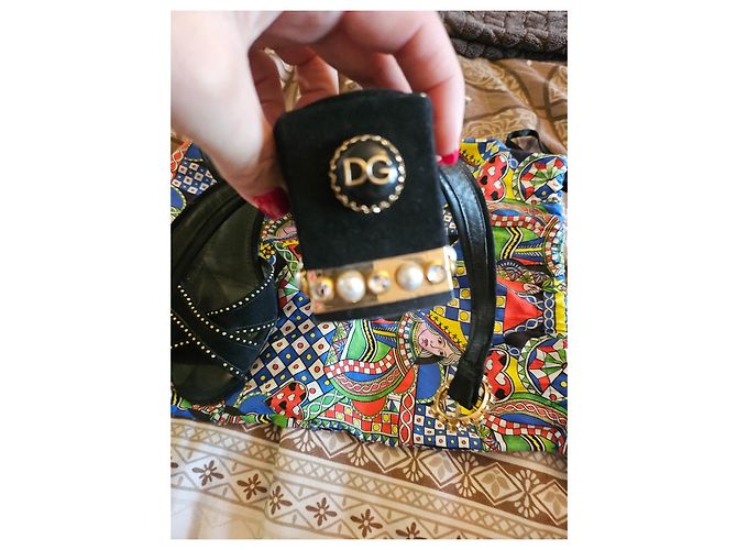 Sandali Dolce & Gabbana in velluto nero - vista 8