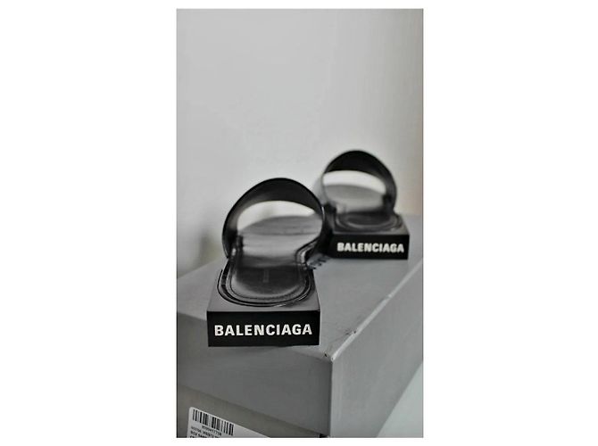 Balenciaga SANDALI MULE NERI IN CROCO Nero - vista 5